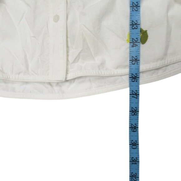Anthropologie Maeve Embroidered Button Down Blouse White XL - Picture 9 of 13